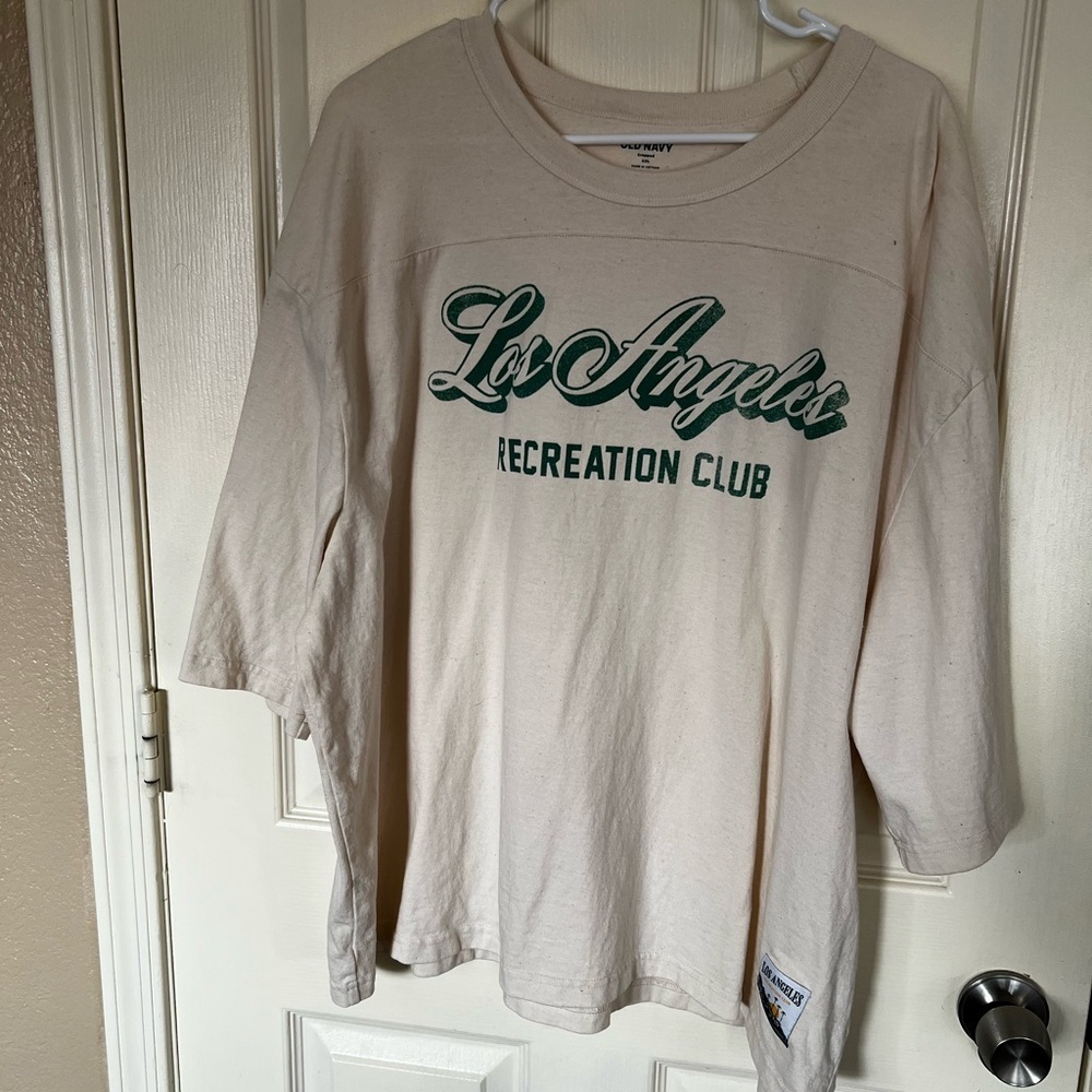 Old Navy Cream and Green Crop Top